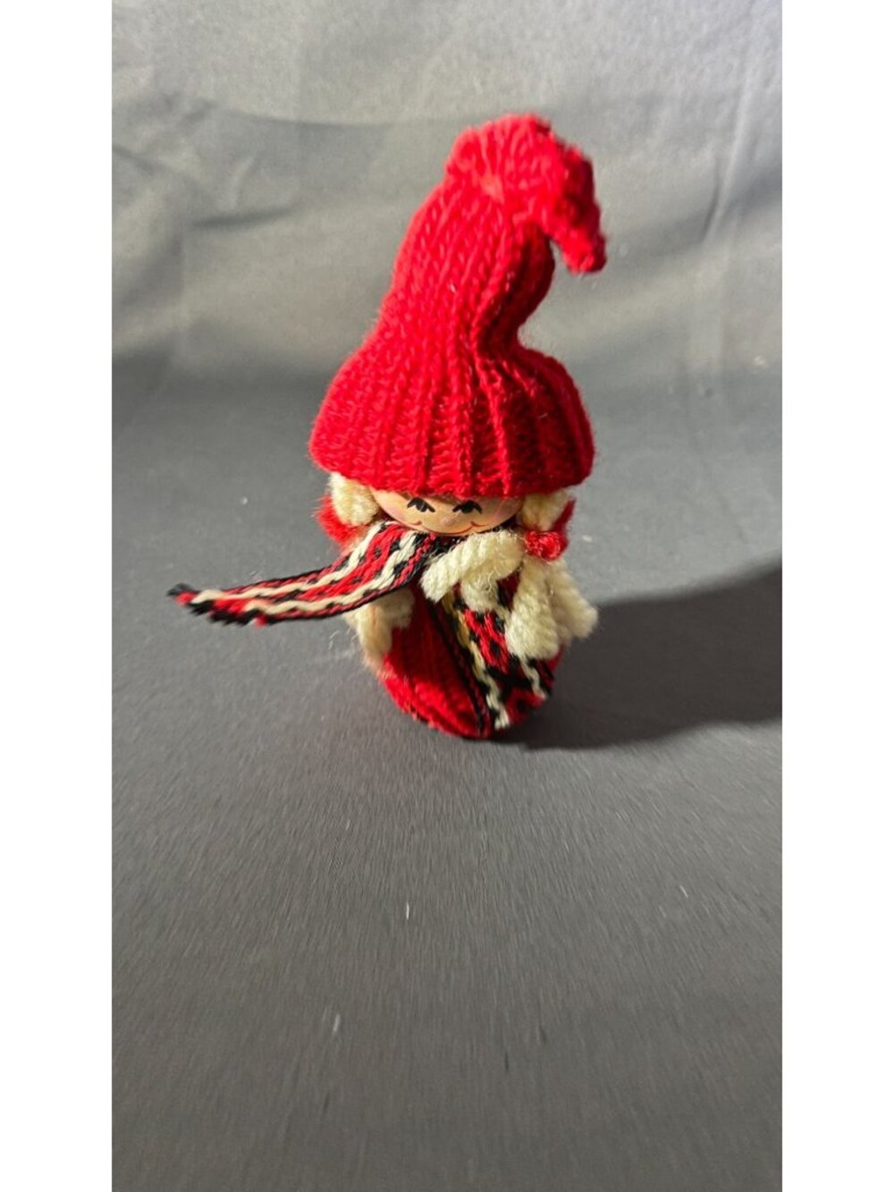 Handmade Swedish Christmas Gnome With Red Knit Hat By Bo-Ström